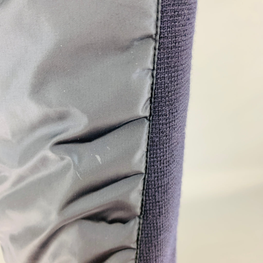 PRADA Size 40 Navy Mixed Fabrics Wool Zip Up Jacket