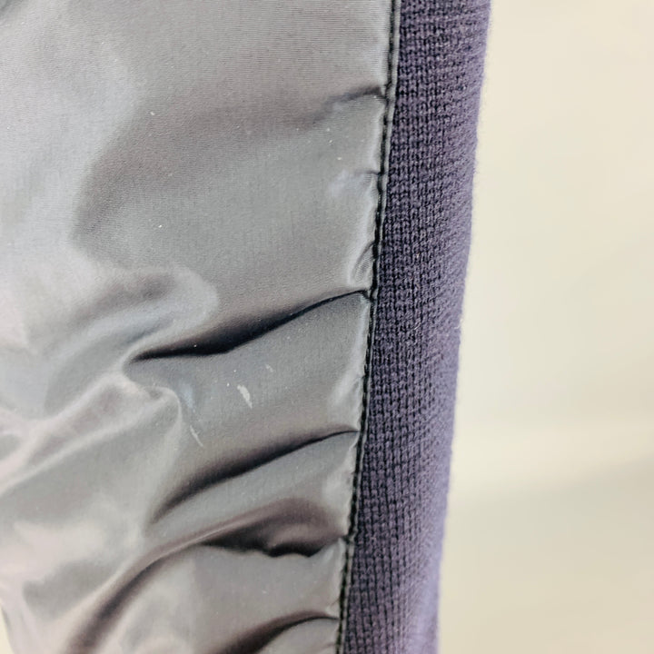 PRADA Size 40 Navy Mixed Fabrics Wool Zip Up Jacket