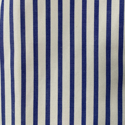 I.MAGNIN Size L Navy White Stripe Cotton Pointed Collar Long Sleeve Shirt