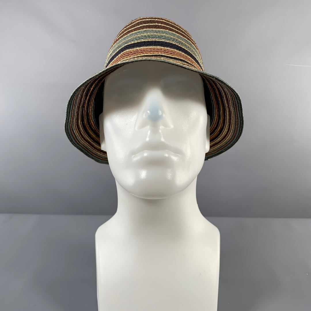 PAUL SMITH Size L Brown Beige Woven Hemp Hats