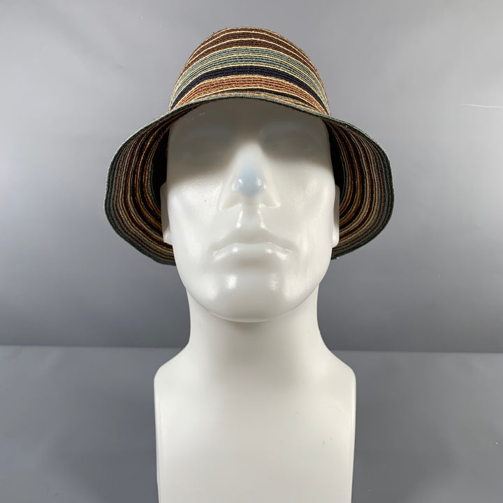 PAUL SMITH Size L Brown Beige Woven Hemp Hats