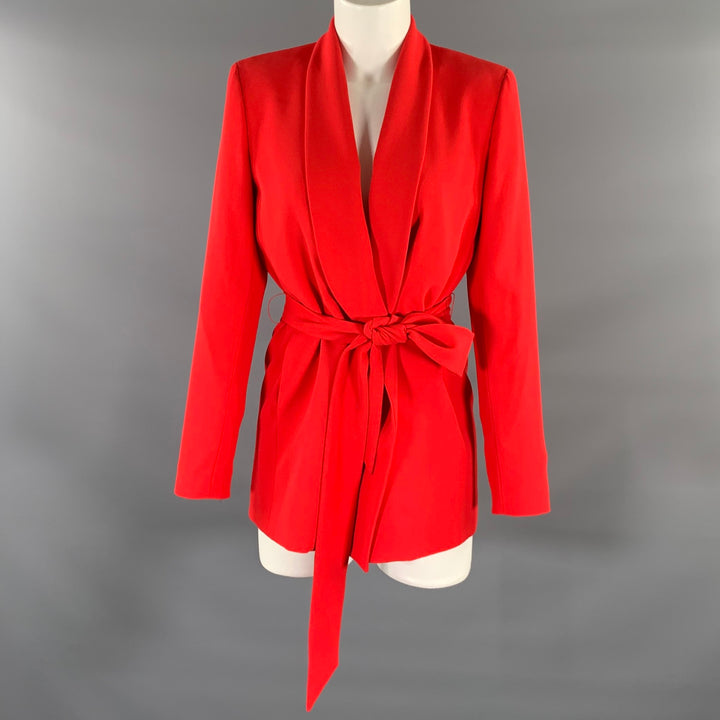 ALICE + OLIVIA Size S Red Polyester Shawl Collar Jacket (Outdoor)