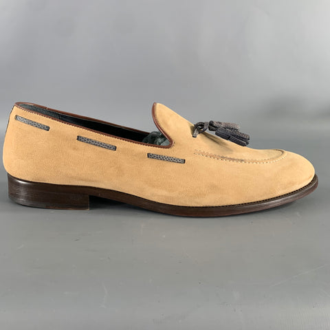 KLEIN EPSTEIN & PARKER Size 13.5 Brown Khaki Suede Tassels Loafers