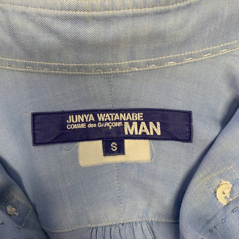 JUNYA WATANABE Chest Size S Blue Contrast Stitch Cotton Blend Button Down