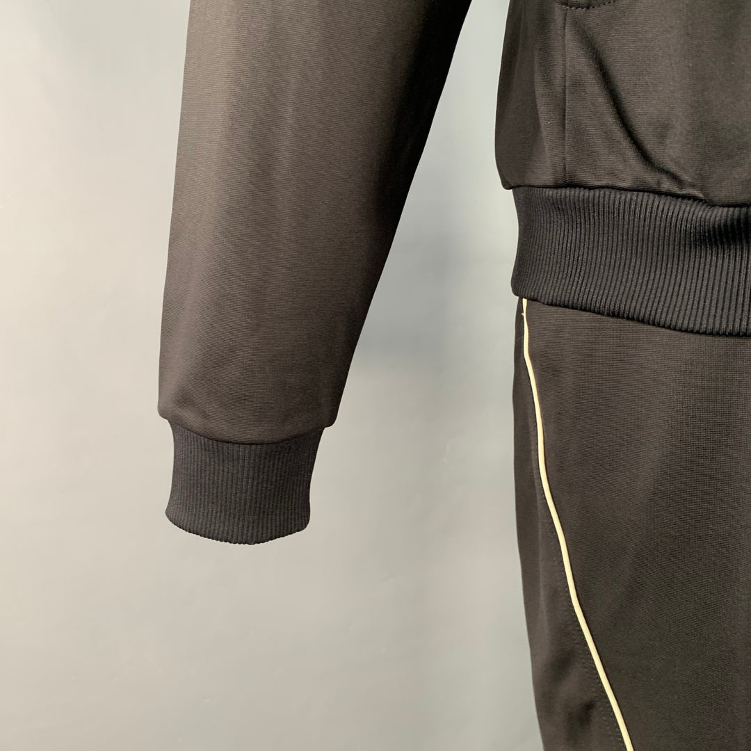 Y-3 Size M Black White Polyamide Blend Zip Up Drawstring Tracksuit