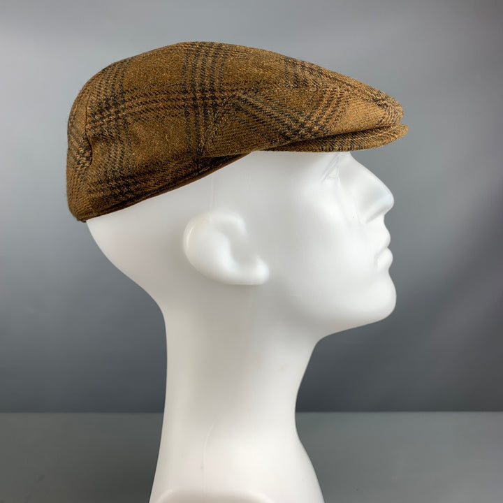 BERETTA Waist Size L Brown Olive Glenplaid Cashmere Hats
