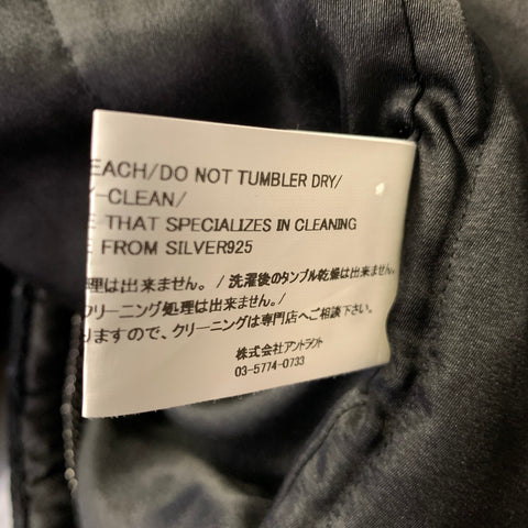 READYMADE Size L Black Tweed Cotton Polyester Collarless Jacket