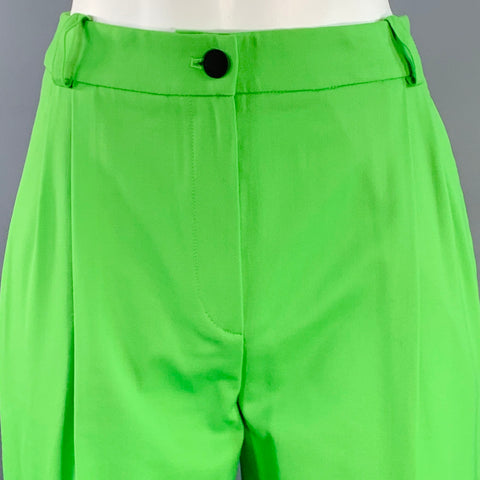 MARCELL VON BERLIN Size 2 Green Lime Virgin Wool Blend Twill Dress Pants