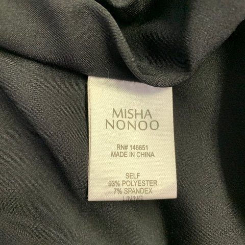MISHA NONOO Size 4 Black White Polyester Blend Two Tone Shift Cocktail Dress
