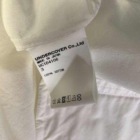 UNDERCOVER Chest Size L White Solid Cotton Poplin Sport Coat