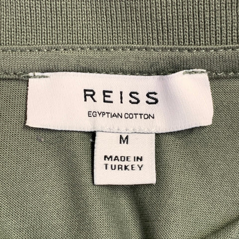 REISS Size M Austin Green Sage Cotton One Pocket Polo
