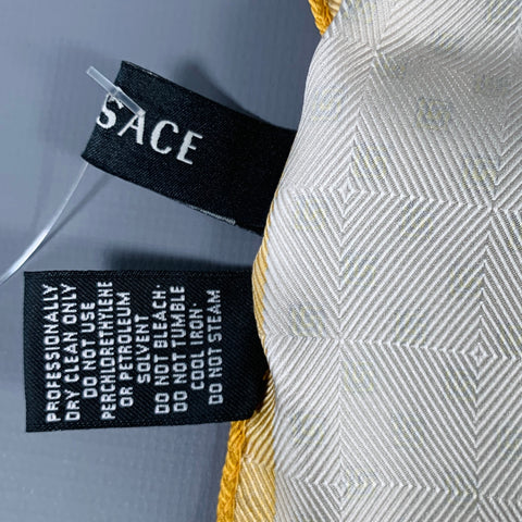 VERSACE Yellow White Stars Silk Pocket Square