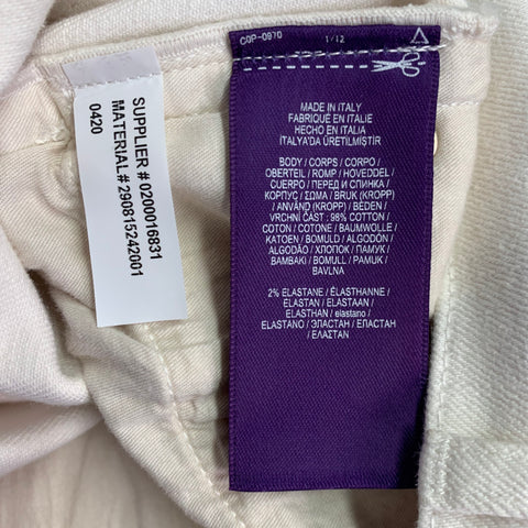 RALPH LAUREN Size 29 White Twill Cotton Blend Bootcut Five Pockets Jeans