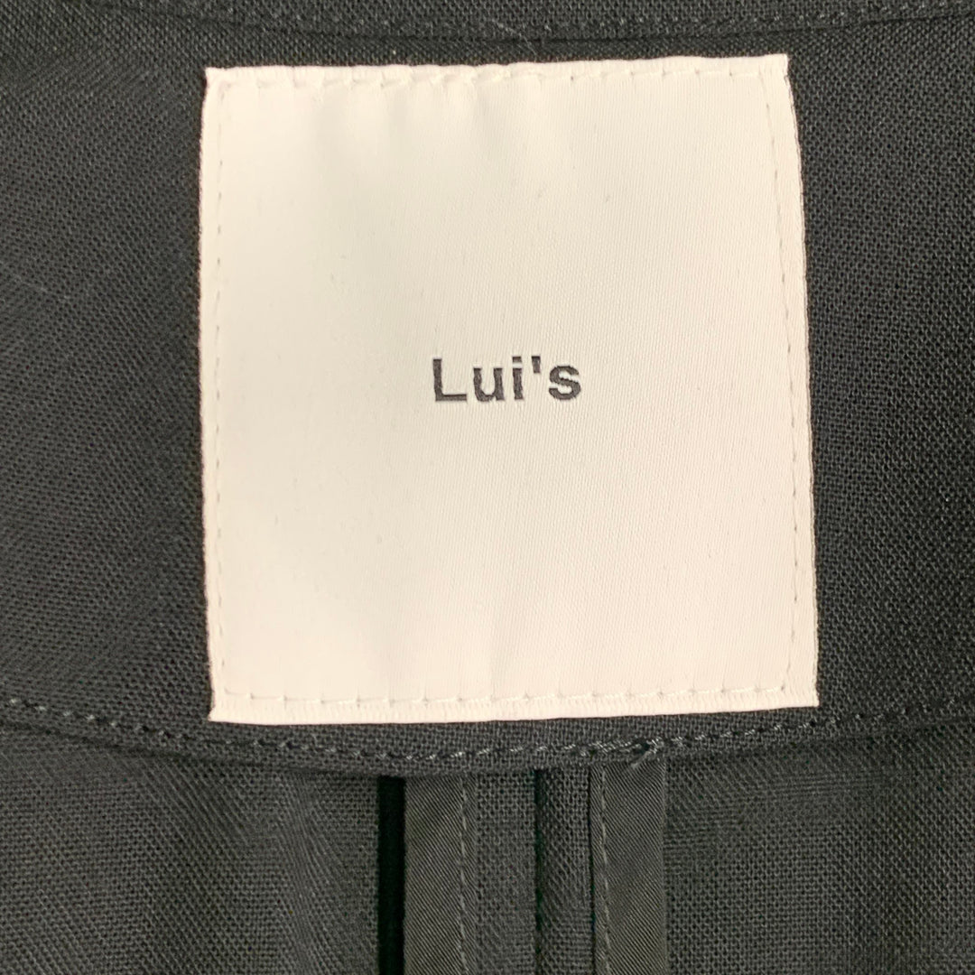 LUI'S Size XXL Black Open Sides Single Breasted Longline Vest