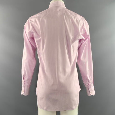 HAMILTON Size S Pink White Stripe Spread Collar Long Sleeve Shirt