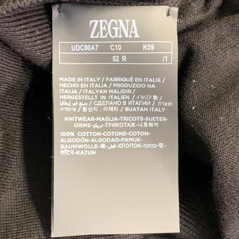 ZEGNA Size L Black Cotton Jersey Short Sleeve Crew Neck T-shirt