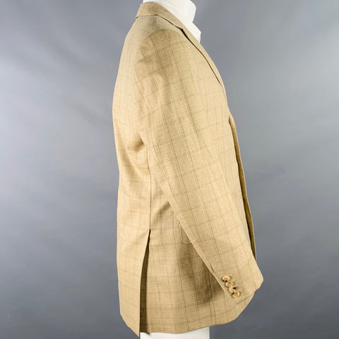 PAL ZILERI Taille 38 Régulier Veste de sport beige gris marron à carreaux fenêtre