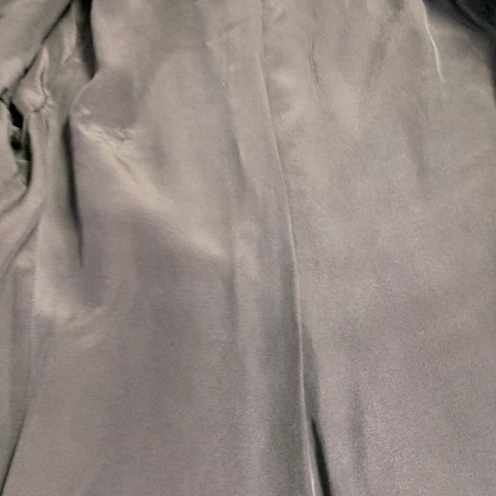 ZEYNEP ARCAY Size 2 Black Leather Lambskin Peak Lapel Jacket Blazer