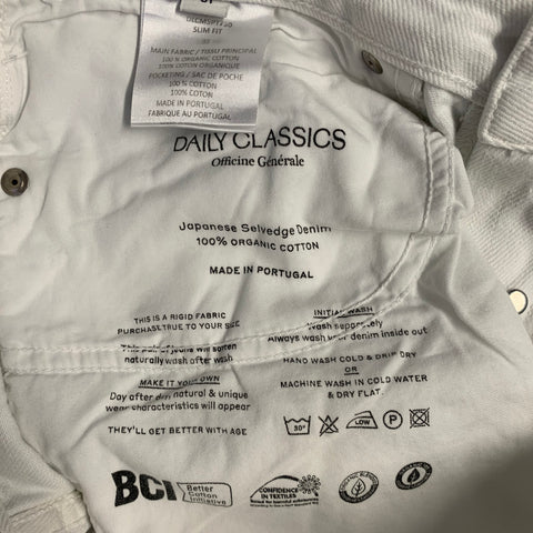 OFFICINE GENERALE Size 31 White Cotton Skinny Jeans