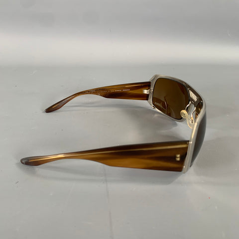 BARTON PERREIRA Silver Tortoise Shell Mixed Pattern Sunglasses