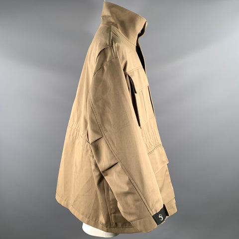 AMI by ALEXANDRE MATTIUSSI Size M Khaki Polyester Blend Zip & Snaps Coat