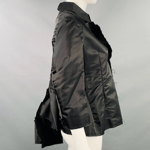 COMME des GARCONS Size M Black Nylon Asymmetrical Jacket Blazer