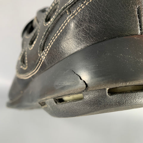 COLE HAAN Size 9.5 Black Contrast Stitch Leather Lace-Up Shoes