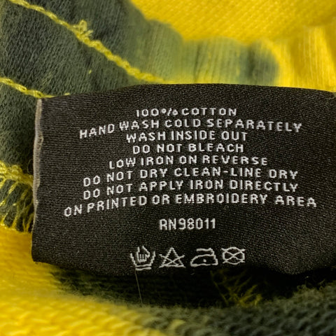 ICECREAM Size L Yellow Black Tie Dye Cotton Hoodie Tracksuit