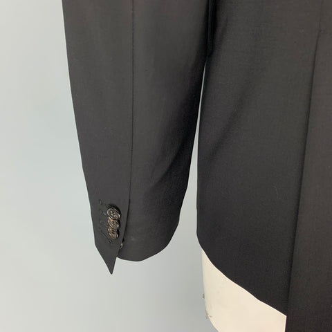 Veste de sport DSQUARED2 en mélange de laine noire, taille 44, revers cranté