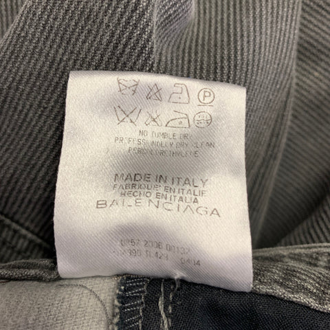 BALENCIAGA Size 36 Grey Corduroy Cotton Jean Cut Casual Pants