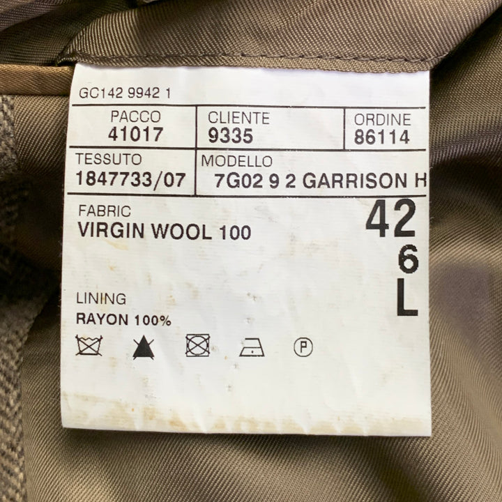 POLO by RALPH LAUREN Size 42 Long Brown Herringbone Virgin Wool Suit