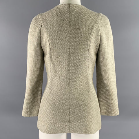 GIORGIO ARMANI Size S Grey Gold Polyester Blend Collarless Zip Jacket