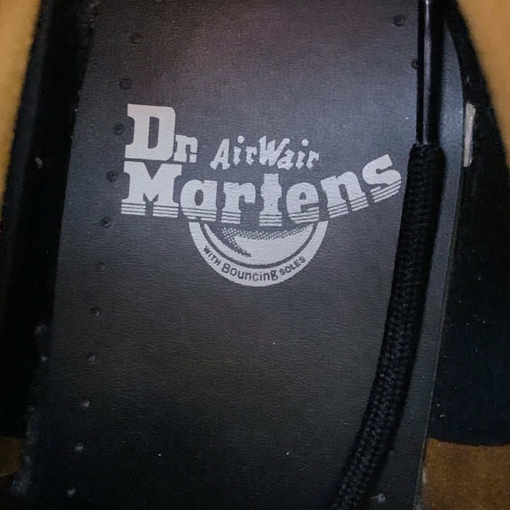 DR. MARTENS Size 8 Yellow Leather Lace-Up Boots