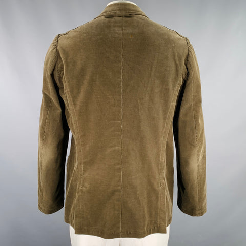 DRIES VAN NOTEN Size 44 Green Olive Corduroy Cotton Jacket