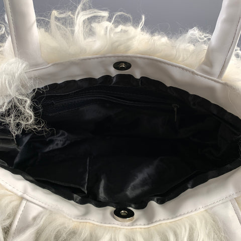 NO BRAND Cream White Mongolian Lamb Bag