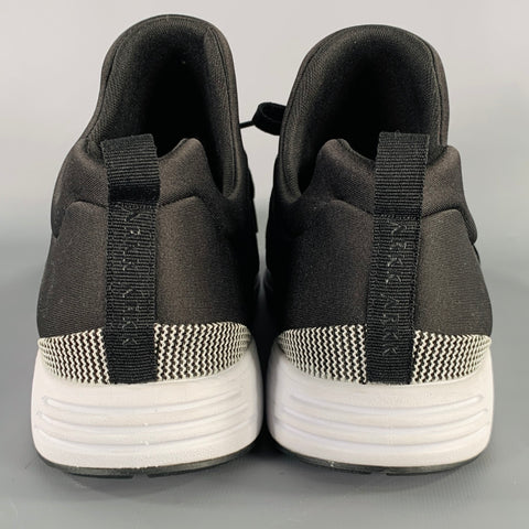 ARKK Size 10 -Raven Mesh- Black White Neoprene Slip On Sneakers