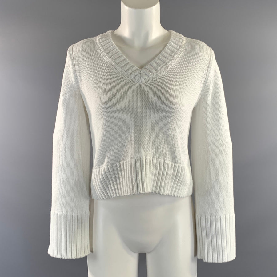 STATE OF COTTON Size S White Cotton Knit Pullover Womens