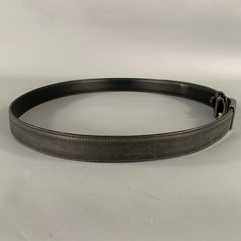RALPH LAUREN Size 36 Black Leather Sterling Silver Belt