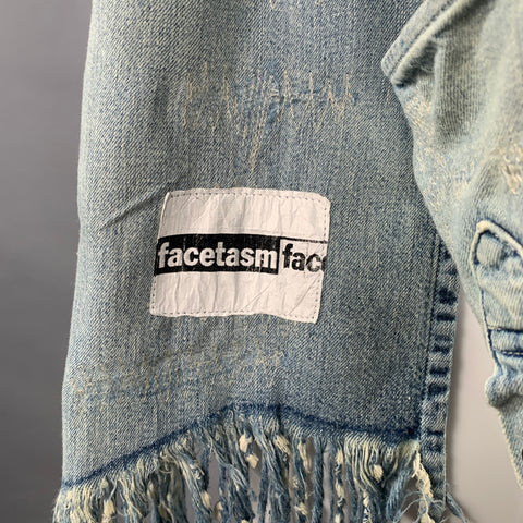 LEVI STRAUSS x FACETASM SS20 Size XS Mutation Blue Cotton Distressed Western Shirt