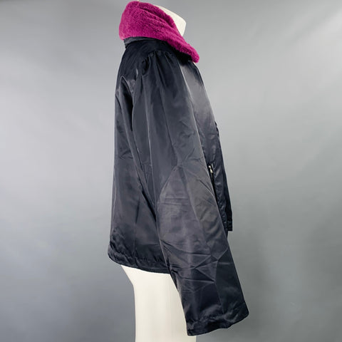 RANDOM IDENTITIES Size M Navy Purple Two Toned Polyamide Jacket
