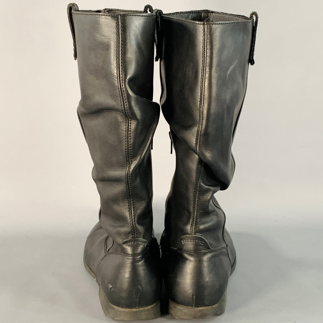 BIRKENSTOCK Size 9 Black Ruched Leather Pull On Side Zipper Boots