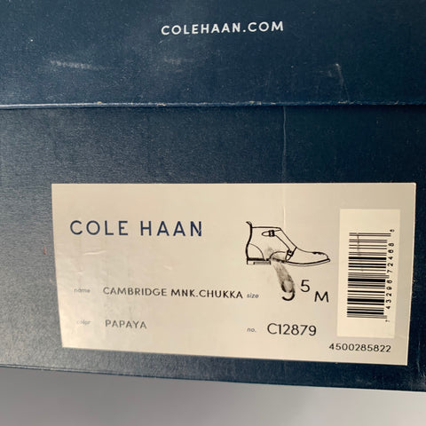 COLE HAAN Size 9.5 Brown Camberley Perforated Leather Double Monk Strap Boots