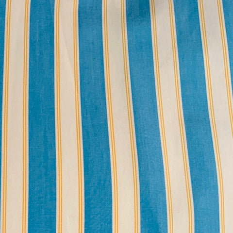 KITON Size L Blue White Stripe Cotton Button Up Long Sleeve Shirt