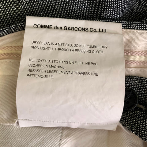 COMME des GARCONS Size S Black Silver Metallic Wool Blend Dress Pants