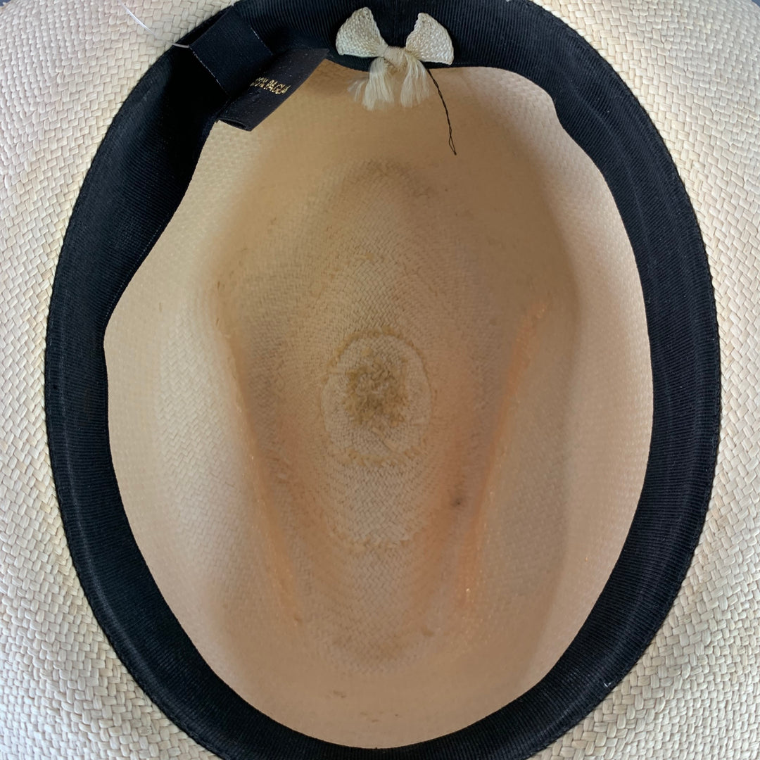 BARNEY'S NEW YORK Size S Beige Taupe Woven Straw Fedora