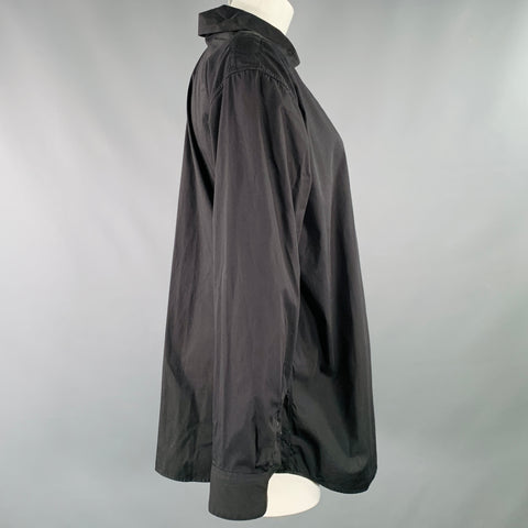 DRIES VAN NOTEN Size 4 Black Cotton Button Up Shirt Dress