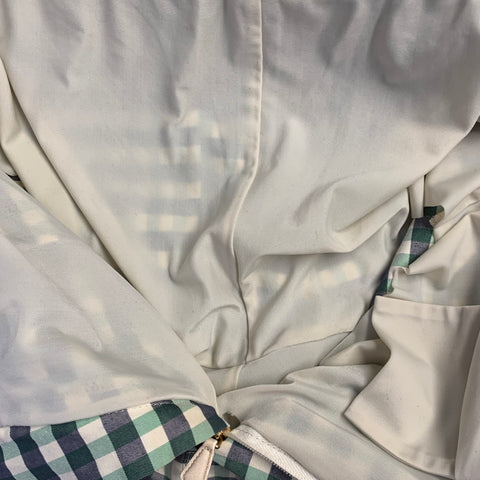 TOM FORD Size 32 Green Grey White Gingham Side Tabs Swim Trunks
