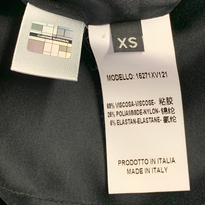 CoSTUME NATIONAL Size XS Black Silver Viscose Blend Two Tone Shift Dress