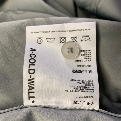 A-COLD-WALL Size M Grey Monogram Polyamide Pop-Over Short Sleeve Shirt