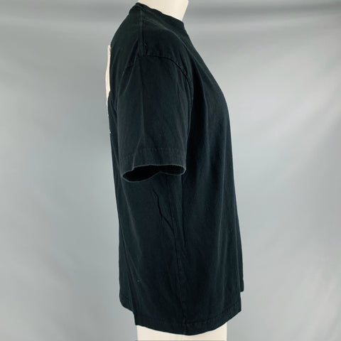 PALM ANGELS Size XL Black Patches Cotton Crew Neck T-shirt